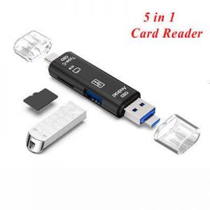 Gifts Shop office ادوات مكتبية 5 in 1 USB 3.0 Type C / USB / Micro USB SD TF Memory Card Reader OTG Adapter hs