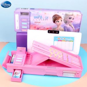 Gifts Shop office ادوات مكتبية Disney Stationery Box Frozen Aisha Princess Primary School Female Multi-functional Double-sided Folding Pencil Case New Gift