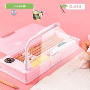 Gifts Shop office ادوات مكتبية Multifunctional Pencil Case With Led Light Usb Charging With Fan Table Lamp Student Stationery Box Creative Pencil Case Boy Girl