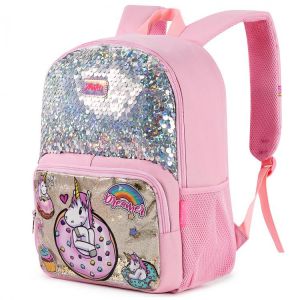 Gifts Shop office ادوات مكتبية School Backpack For Girls Unicorn Glitter Sequins Bookbag Cute Satchel Bag Laptop Daypack  Kids Children Hiking 16 Inch