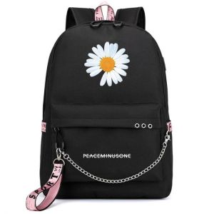 Gifts Shop office ادوات مكتبية kpop G-Dragon Chain Pendant BlacK Pink Green Backpack PEACEMINUSONE Daisy Printing Backpack School Supply jh220