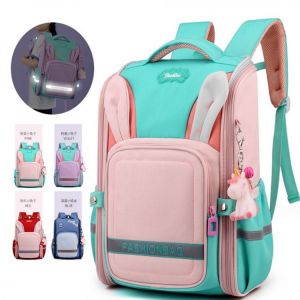 Fashion Boys and Girls Nylon Backpack Cute Rabbit Ears Dinosaur Children Backpack with Reflective Strips Gifts mochilas para
