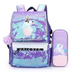 Girls Sequins Unicorn Backpack  Children&#x27;s School Bags Backpack Large Kawaii Schoolbags Kids Back Pack Mochila Christmas Gift