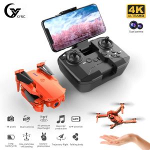 Gifts Shop العاب  New K5 Mini Drone 4K HD Dual Camera 2.4G Wifi FPV Air Pressure Fixed Height Foldable Quadcopter RC Helicopter Gifts Toys