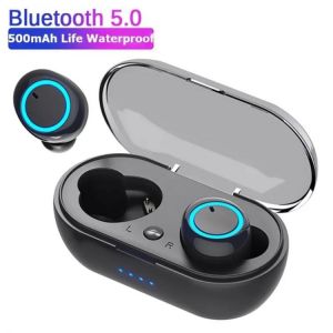 Gifts Shop سماعات  2021 TWS Drahtlose Bluetooth 5,0 Kopfhörer Touch Control 9D Stereo Headset mit Mic Sport Kopfhörer Wasserdichte Ohrhörer Led an