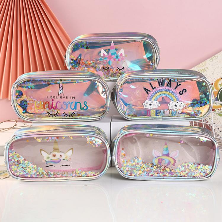 Gifts Shop office ادوات مكتبية Unicorn Pencil Case Transparent Pencil Pouch For Girls Kawaii School Supplies Trousse Scolaire Stationery School Pencil Cases
