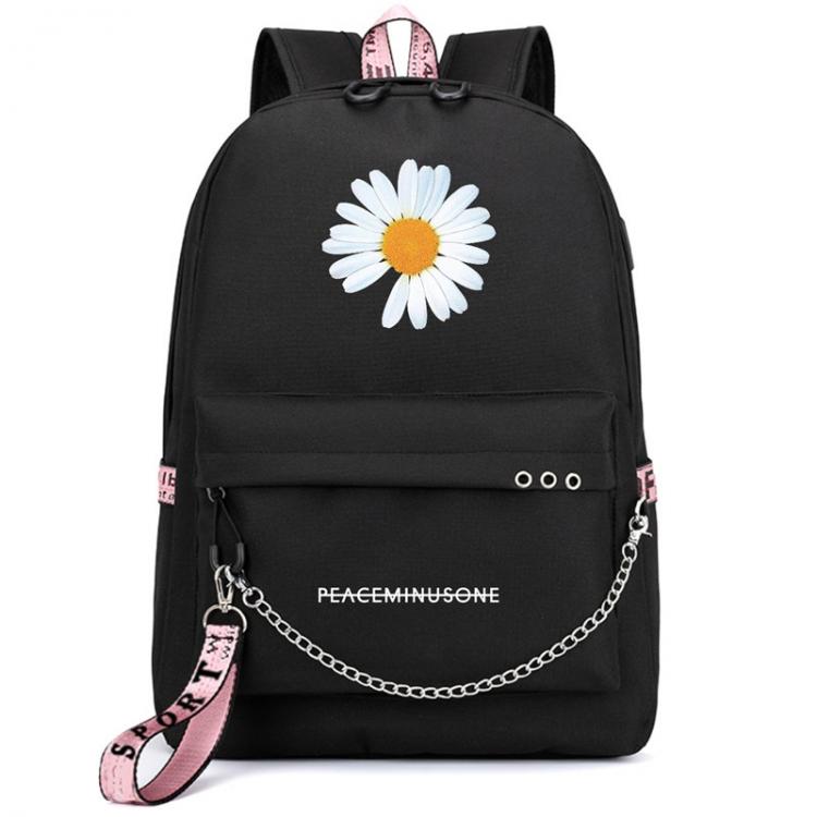 Gifts Shop office ادوات مكتبية kpop G-Dragon Chain Pendant BlacK Pink Green Backpack PEACEMINUSONE Daisy Printing Backpack School Supply jh220